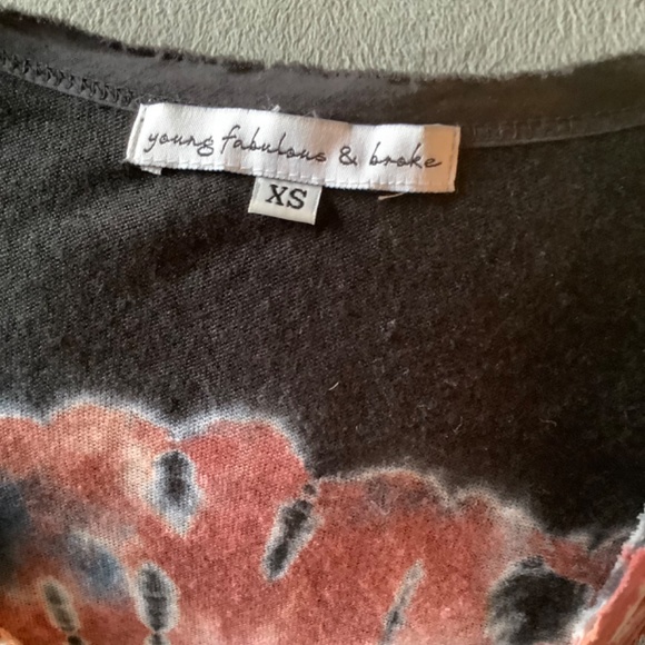 Young fabulous and broke distressed tie dye print top - Picture 4 of 4